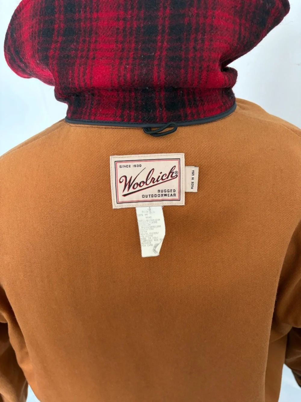 Woolrich Red and Black Plaid Military Field Jacket - Picture 10 of 10